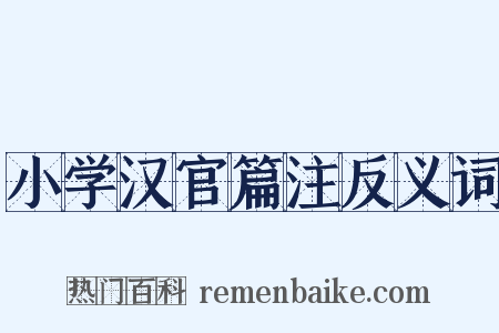 小学汉官篇注反义词是什么意思的图片